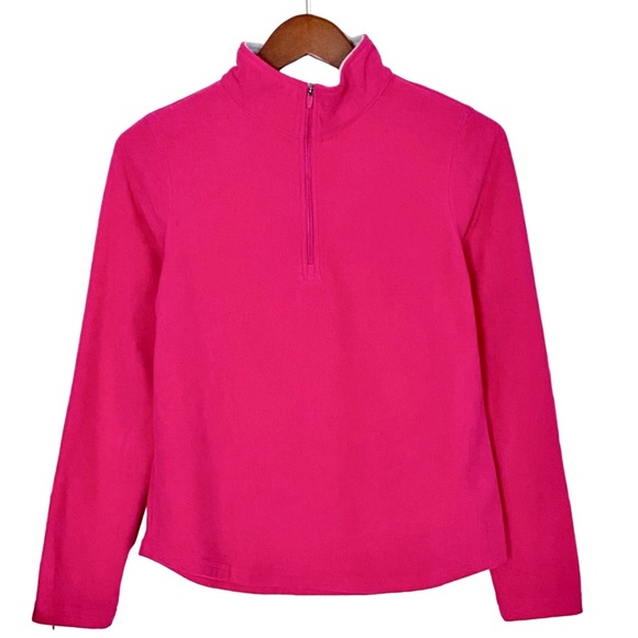 Danskin Now Quarter Zip Performance Fleece Hot Pink Magenta Pullover L (12-14) - Picture 1 of 13